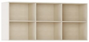 Biblioteka ścienna INTEGRO, 835 x 1750 x 400 mm, 6 półek, brzoza