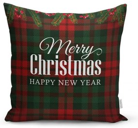 Zestaw 4 świątecznych poszewek na poduszki i bieżnika Minimalist Cushion Covers Tartan Christmas
