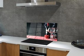 Szklany Panel Serce, Kieliszek Wina i Lampki