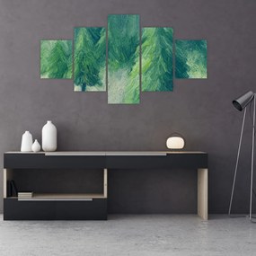 Obraz - Malowane drzewa iglaste (125x70 cm)