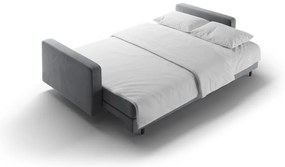 Jasnoszara aksamitna rozkładana sofa ze schowkiem 222 cm Bali – Cosmopolitan Design