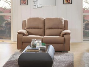 Kanapa 2-osobowa z funkcją relax z mikrofibry HERNANI - Taupe