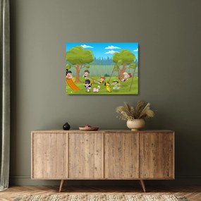 Obraz na szkle - Dzieci na placu zabaw (70x50 cm)