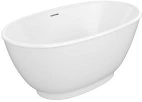 Wanna wolnostojąca owalna - 186 l - 130 x 70 x 57 cm - Biały z połyskiem - Akryl - MOBULA