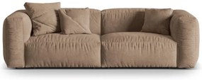 Jasnobrązowa aksamitna sofa modułowa 240 cm Martina – Micadoni