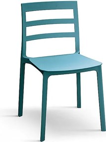 Zestaw 4 niebieskich krzeseł z polipropylenu - MALAGA