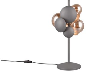 Lampa stołowa w szaro-złotym kolorze ze szklanym kloszem (wys. 50 cm) Bubble – Trio Select