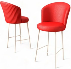 Zestaw krzeseł barowych Uras Red and White, 4 szt., 4 szt.