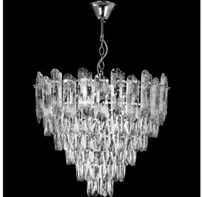 Żyrandol LED na łańcuchu 9xE27/60W/230V + 6xLED/6W, średnica 50 cm, błyszczący chrom