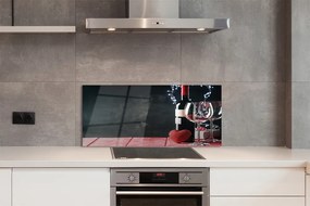 Szklany Panel Serce, Kieliszek Wina i Lampki