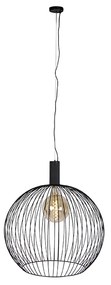 Designerska lampa wisząca okrągła czarna 70 cm - Dos Nowoczesny Oswietlenie wewnetrzne