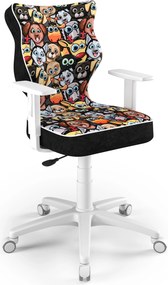 Krzesło obrotowe dla młodzieży Duo White rozmiar 5 (146-176,5 cm) z wzorami