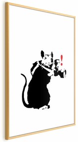 Plakat Szczur fotograf 21x30 cm z ramą złotą z marginesem ARTGEIST B