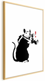 Plakat Szczur fotograf 60x90 cm z ramą złotą z marginesem ARTGEIST B