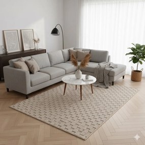 Dywan nowoczesny Helix 3D beżowy 60 cm x 110 cm