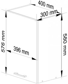 Biała górna szafka kuchenna 40 cm Lomeni 4X