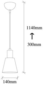 Lampa wisząca w czarno-złotym kolorze ø 14 cm Kem – Opviq lights