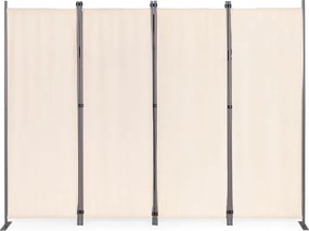Parawan ogrodowy składany AW-022, 167x216 cm, 4-panelowy, kolor beżowy