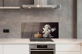 Szklany Panel Modlitwa anioł świeczka