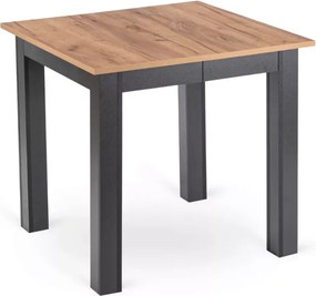 Stół rozkładany Sinenko dąb craft/czarny – prostokątny stół z płyty laminowanej 80–200 cm z 2 wkładkami