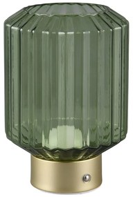 Lampa stołowa LED w zielono-złotym kolorze ze ściemniaczem i szklanym kloszem (wys. 19,5 cm) Lord – Trio