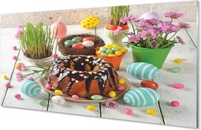 Szkło do Kuchni na Ścianę Wielkanocne Ciasto i Pisanki