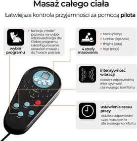 Fotel Rozkładany Obrotowy Masujący z Podnóżkiem SPIKE Czarny Ekoskóra Nowoczesny