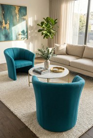 Turkusowy kubełkowy fotel wypoczynkowy D7-K68