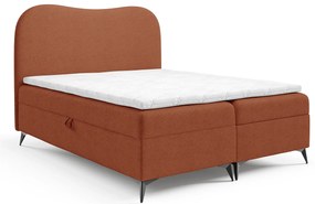 Pomarańczowe tapicerowane łózko kontynentalne  H4-Z02