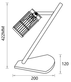 VERTICAL BLACK LAMPKA GABINETOWA 1xGU10, na biurko, na stół, czarna