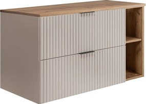 Szafka pod umywalkę, Kaszmir / Dąb Craft + czarny uchwyt, 100 x 57 x 46 cm