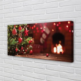 Zdjęcie na płótnie Bombki, Choinka i Prezenty