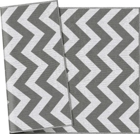 Outsunny Dywan na zewnątrz Wodoodporny Dwustronny Jasnoszary i biały Włókno z tworzywa 121x182cm | Aosom PL