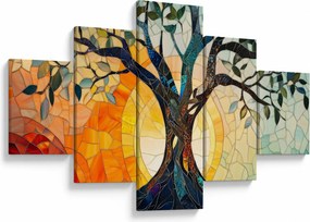 Obraz – Mozaika – słońce i drzewo I. (125x70 cm)