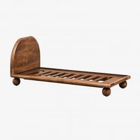 Łóżko Z Drewna Mango Bicheno Ciemny Drewniany Uchwyt & 90 X 190 Cm & Bez Materaca - Sklum