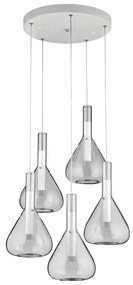 Biała lampa wisząca LED ze szklanym kloszem ø 55 cm Cipera – CINQUE