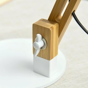 HOMCOM Lampa biurkowa 40W biala regulowana do czytania z gniazdem E27 wygodna i funkcjonalna | Aosom PL