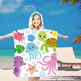 Dziecięce ponczo SPLASH kolorowe 60x120 cm