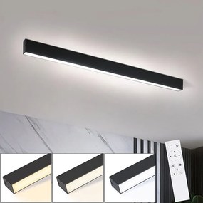 NETTLIFE Lampa sufitowa LED do salonu - 25W czarna lampa kuchenna, długa 80cm, ściemnialna lampa panelowa z pilotem, nowoczesna do przedpokoju w sypialni