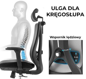 Ergonomiczny fotel biurowy Gelato z ekoskóry, zgodny z normą BHP