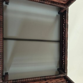 Outsunny Stolik ogrodowy Stolik kawowy zewnętrzny Stolik kawowy, PE-rattan, odporny na warunki atmosferyczne, 60 cm x 41 cm x 41 cm, Brązowy