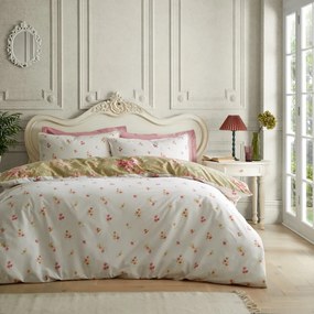 Biało-zielona pościel dwuosobowa 230x220 cm Penelope Floral – Catherine Lansfield