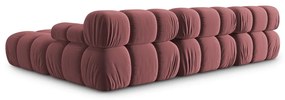 Różowy aksamitny narożnik Bellis – Micadoni Home