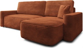Masseno Narożnik NERI z funkcją spania i pojemnikiem na pościel Narozniki L, Rozkładana sofa - Brązowy, TILIA 52