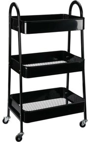 Storage Solutions Metalowy wózek kuchenny 3 półki44 x 31,5 x 79,5 cm, czarny