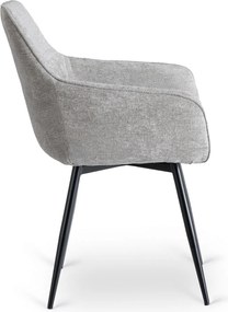 Krzesło Tapicerowane do Salonu PALMA Szare Nowoczesne