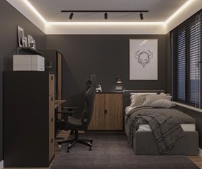 Szafka biurowa Eco Design Beata 90x40x93 cm antracyt/orzech