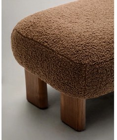 Brązowy podnóżek z materiału bouclé Nema – Kave Home
