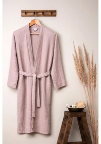 Różowy szlafrok muślinowy w rozmiarze S/M Kimono – Foutastic