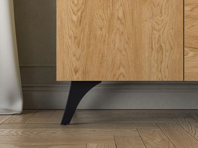Komoda HESTIA 5D 170cm dąb/czarna ML MEBLE